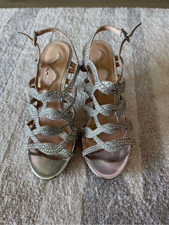 Nina Shoes - Nina Silver Crystal Strappy High Heels